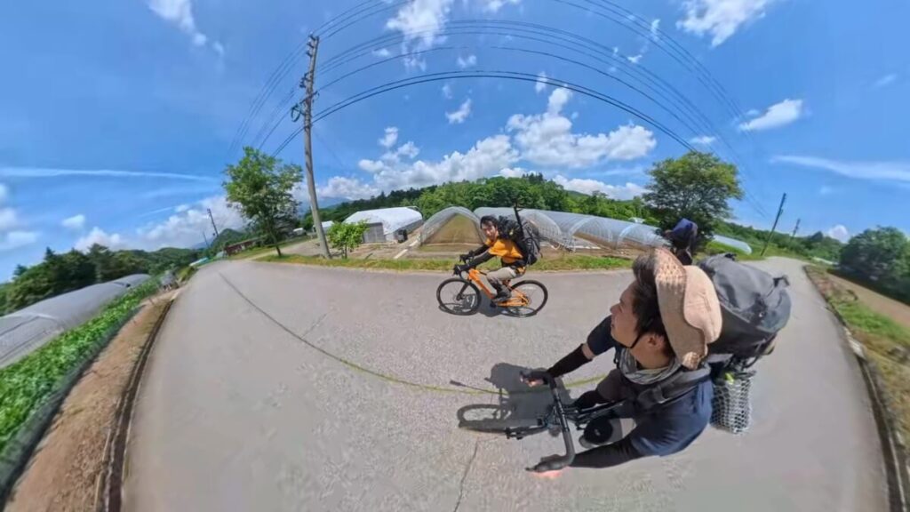 Insta360 X5で撮影した自転車での写真