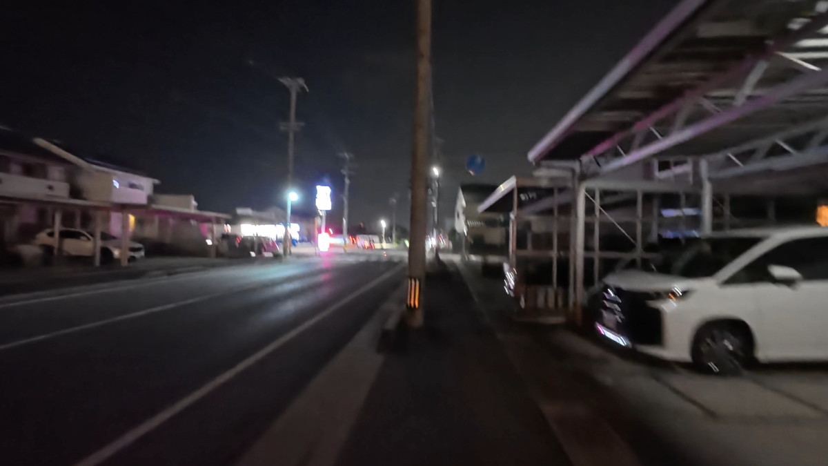 DJI Osmo Action 5 Proで撮影した夜間手振れの画像