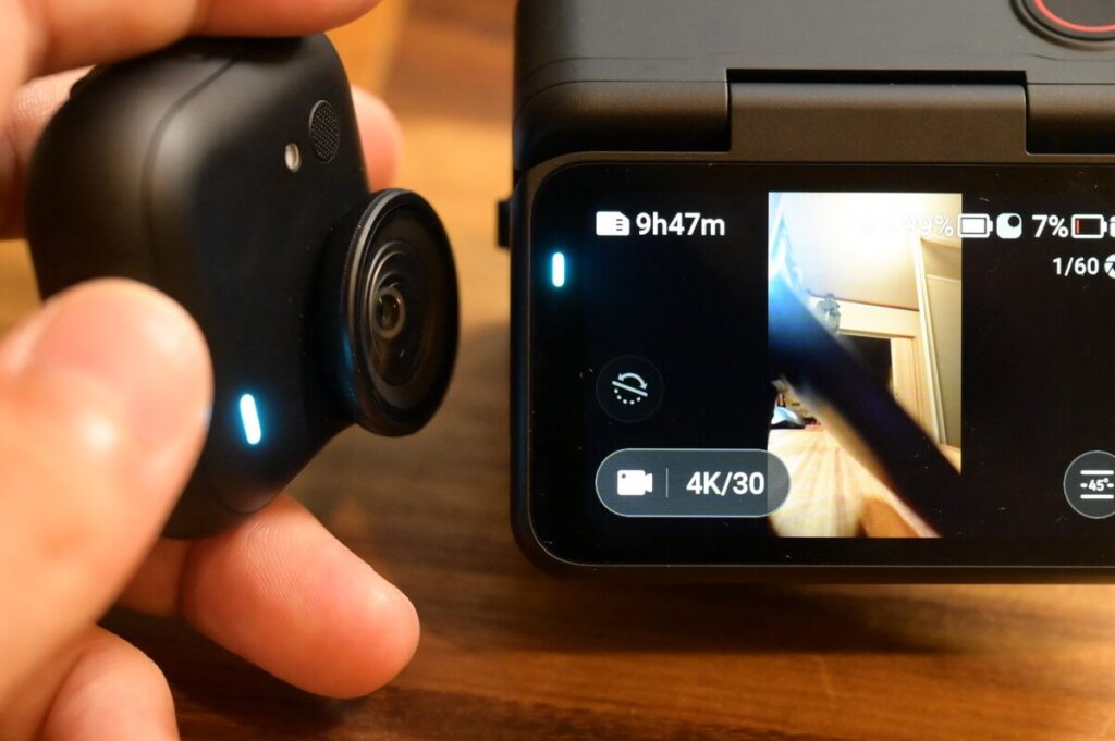 Insta360 GO Ultraの4K30fpsの場合の撮影時間を表示(256Gbメモリの場合)
