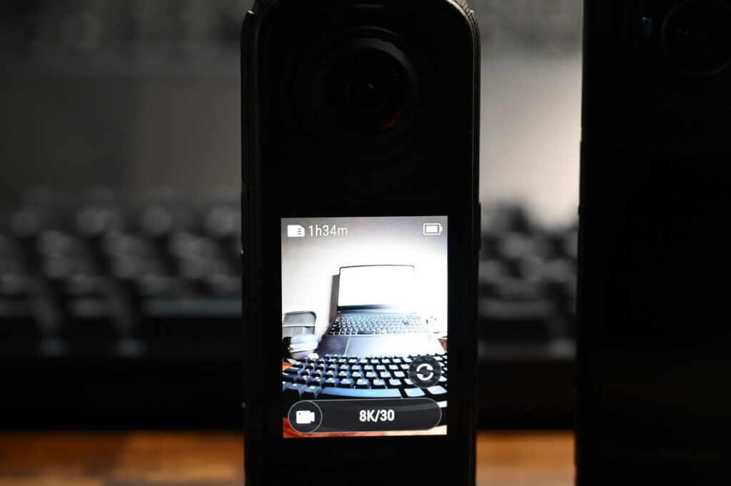 Inst360 X4 Airに128GBのSDカードを入れた時の撮影時間表示