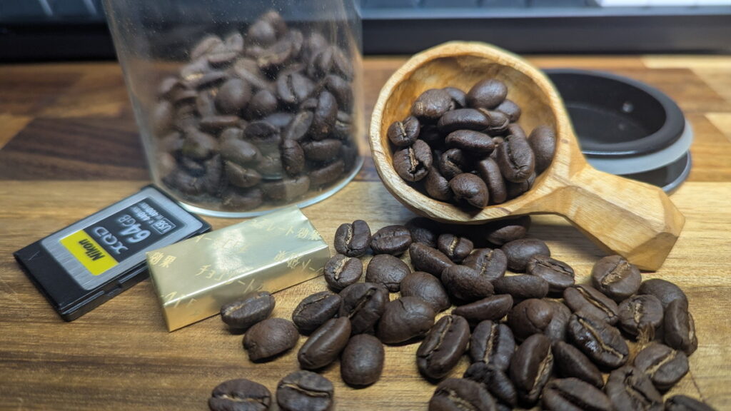 Googleピクセル（Android）で撮影した物撮り（コーヒー豆）