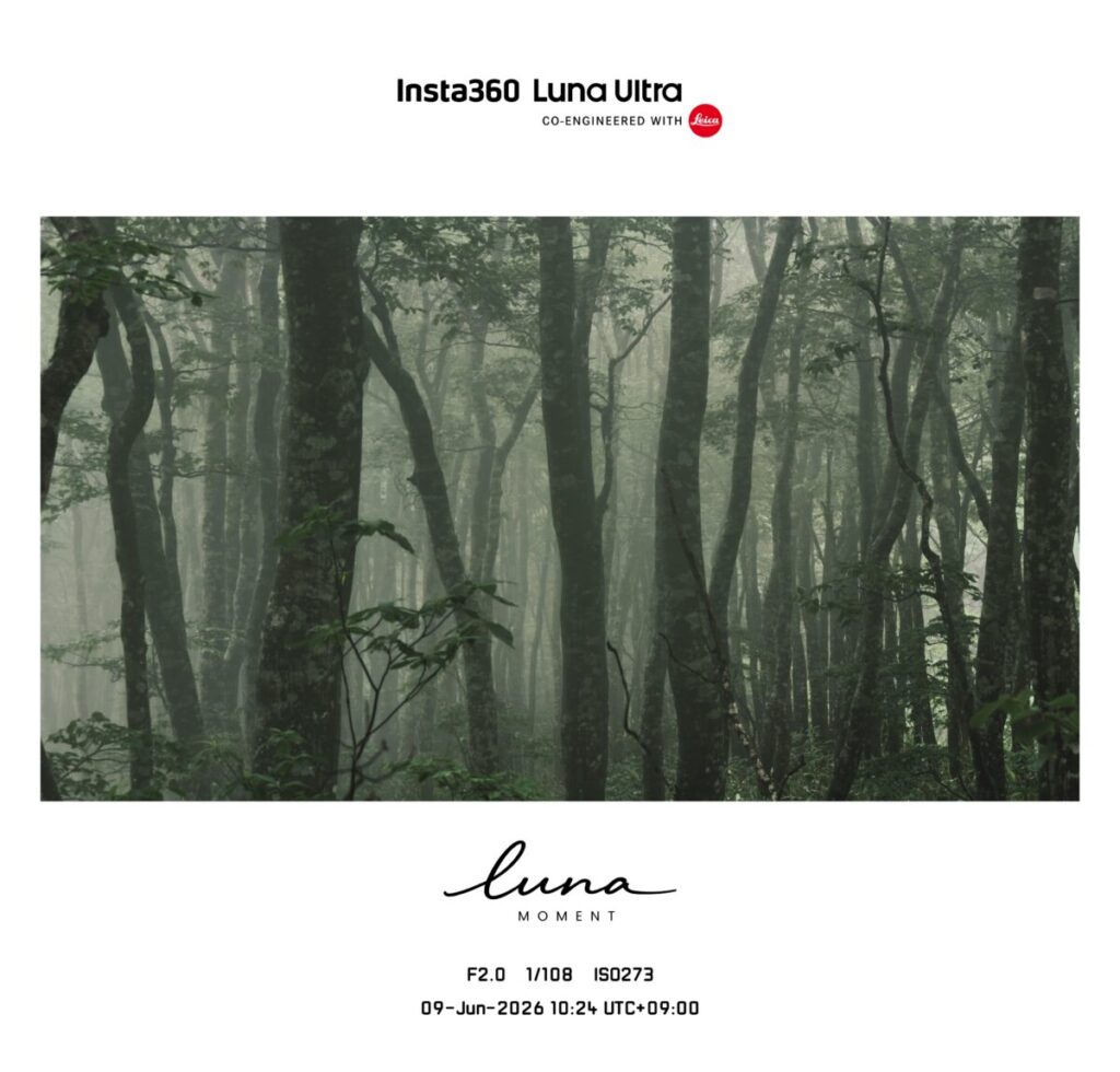 Luna-Ultraで撮影したフレーム入りの写真(森)