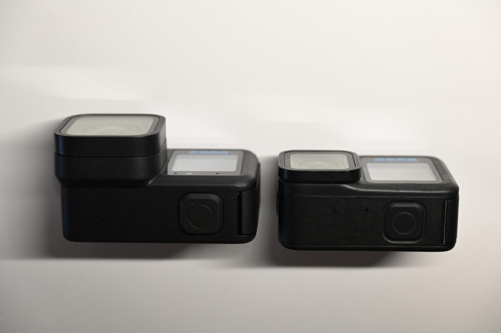 GoPro MISSION 1とHERO 13を上から見た図